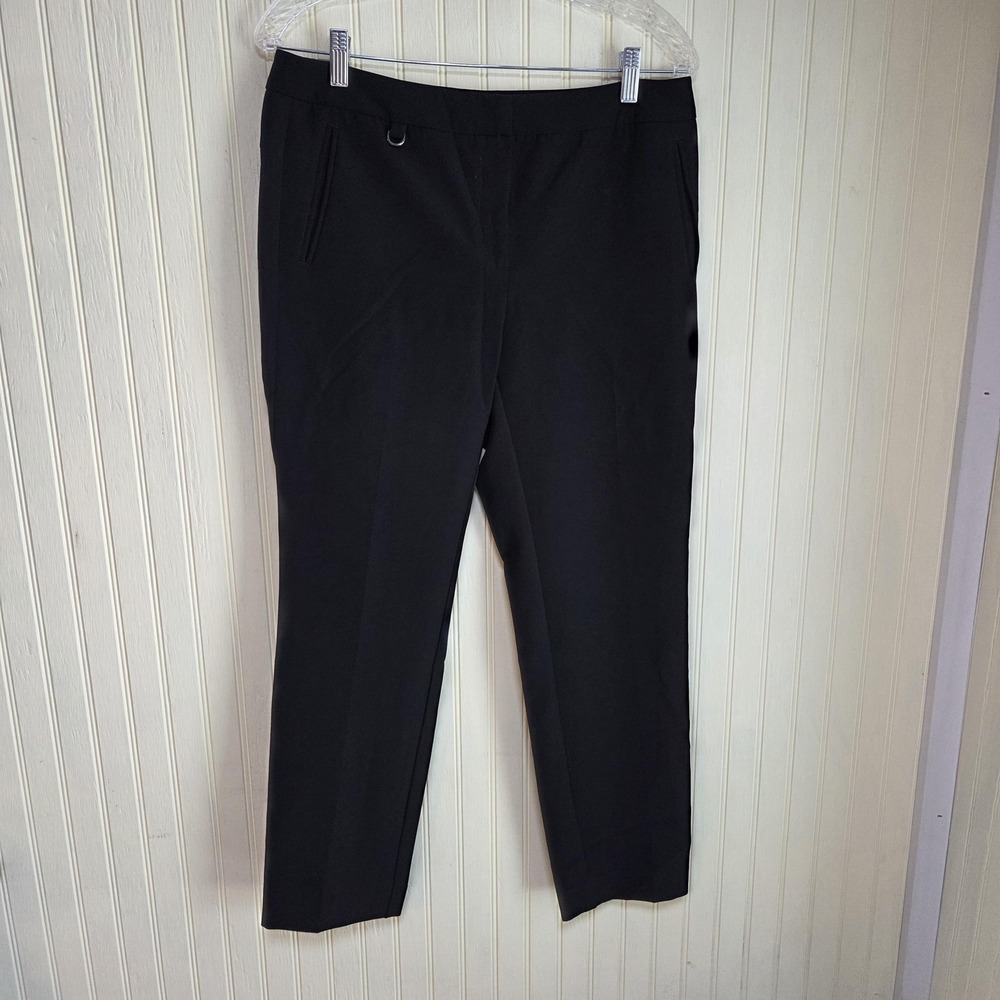 Adrianna Papell Dress Pants Womens 8 Black Pull On Stretch Tapered Workwear